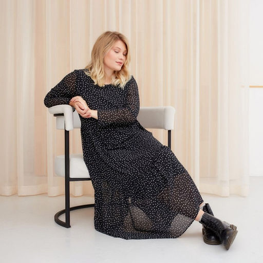 Платье женское миди MIST plus-size, чёрное, размер 58
