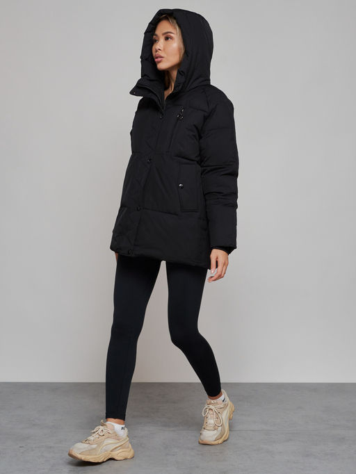 Зимняя женская куртка модная с капюшоном черного цвета 52308Ch - Holdluck фото 10