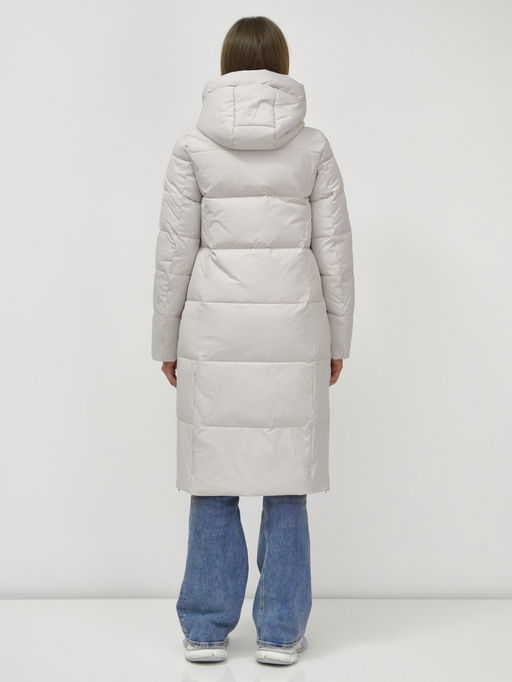 Пальто зимнее MTFORCE 9636_1B женское утепленное стеганное бежевое  фото 5