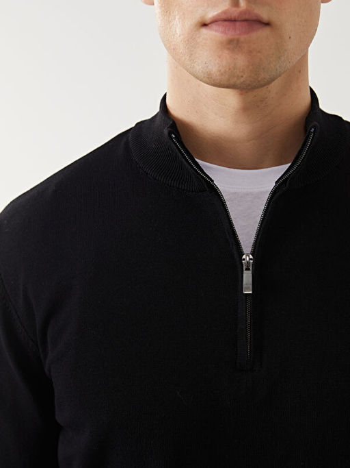 Dik Yaka Uzun Kollu Erkek Triko Kazak