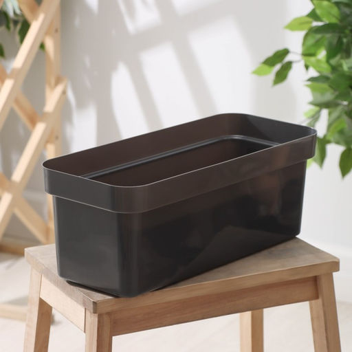 Ящик балконный для цветов «Эко», 8 л, 40×17×15.5 см, пластиковый, цвет тёмный гранит