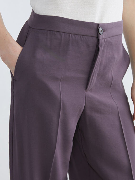 Y?ksek Bel Geni? Pa?a Kad?n Pantolon