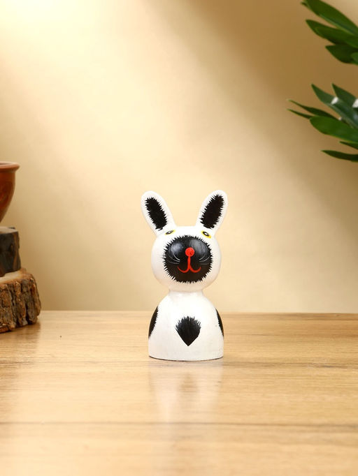 Набор сувенирный Зайки, h=14 см, h=12 см, h=9 см, дерево, бело-чёрный