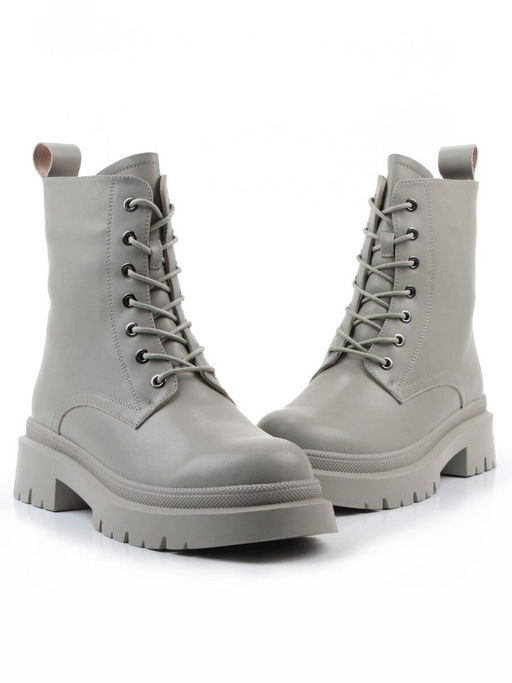 04-PAS70-3Z GRAY/GREEN Ботинки зимние женские (натуральная кожа, 100% шерсть)