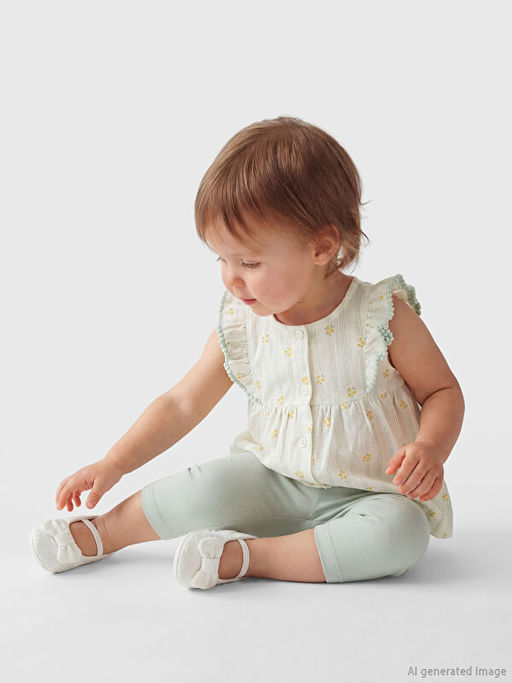 K?z Bebek ?i?ekli G?mlek ve Tayt