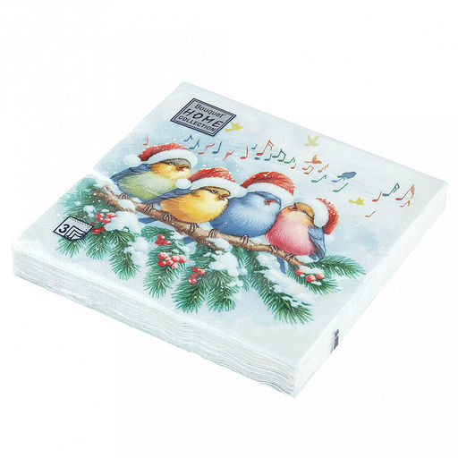 Салфетки бумажные "Bouquet Home Collection Classic" 33х33см, 3-х слойные, 20 штук в упаковке, 100% целлюлоза, "Новогодний квартет" (Россия)