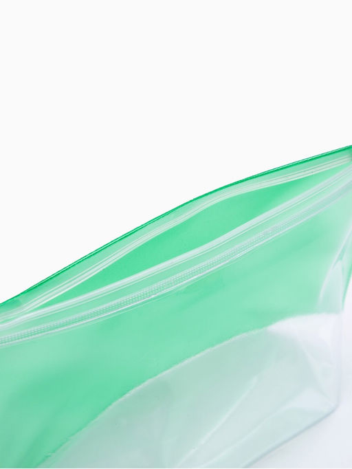 Цена за 3 шт. Косметичка для бассейна с застёжкая зип-лок, без рисунка, прозрачная/зелёная - Simaland фото 5