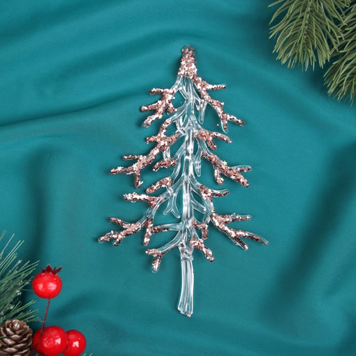 Цена за 2 шт. Ёлочная игрушка Зимнее волшебство. Ёлочка блеск сияние, 159 см, прозрачно-розовый фото 4