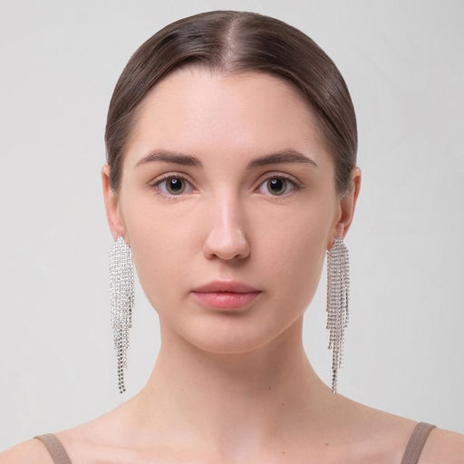 Серьги висячие со стразами Водопад пятиугольник, цвет белый в серебре, 9,7см - Queen fair фото 3