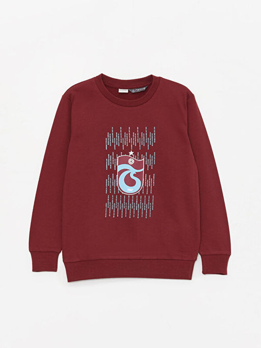 Bisiklet Yaka Trabzonspor Bask?l? Uzun Kollu Erkek ?ocuk Sweatshirt - Waikiki фото 3