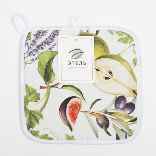 Прихватка Этель Фруктовый сад 19х19см,100% х/л, ватин 250г/м2 (двухсторонняя)  фото 5