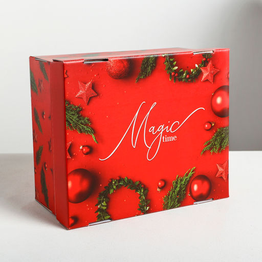 Коробка подарочная новогодняя складная Magic time, 30×24.5×15 см, Новый год