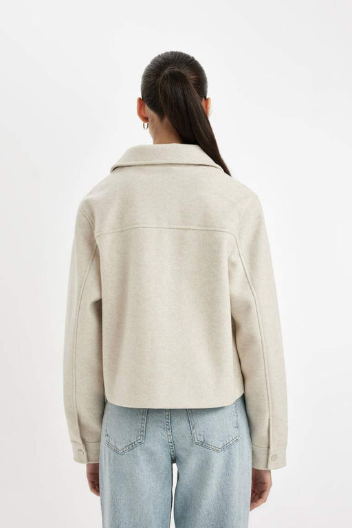 Куртка стандартного кроя с воротником-поло и строчкой - Defacto фото 7