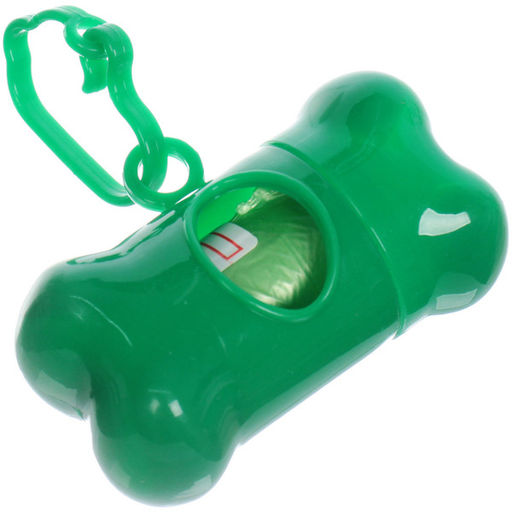 Цена за 6 шт. Контейнер с пакетами для уборки за собакой с карабином,цвет зеленый Ultramarine