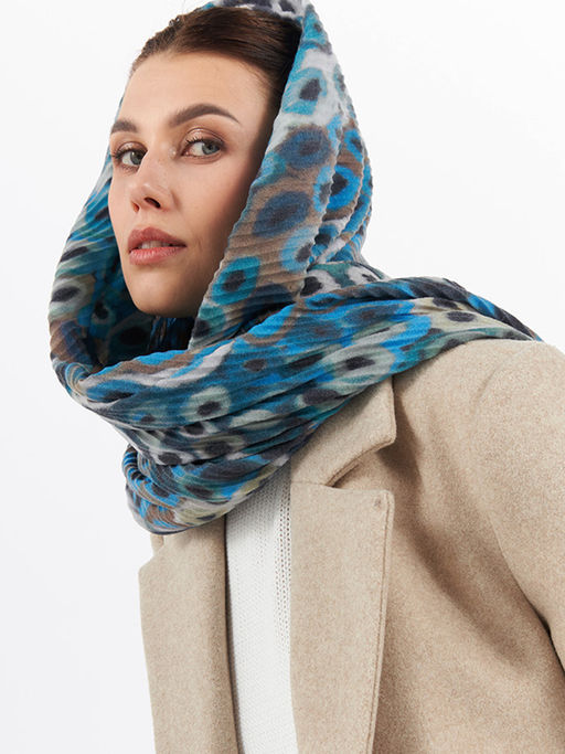 Большой, мягкий, тонкий и очень нежный двусторонний палантин с рисунком - Tantino фото 2