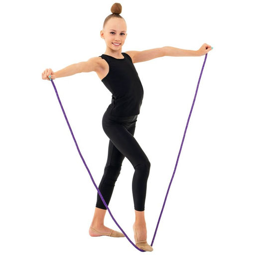 Скакалка гимнастическая утяжелённая Grace Dance, с люрексом, 3 м, 180 г, цвет фиолетовый/золотистый  фото 4