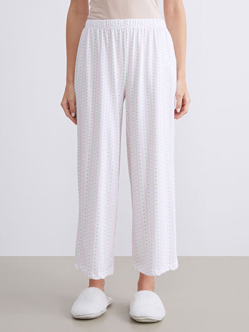 Beli Lastikli Kad?n Kapri Pijama Alt?