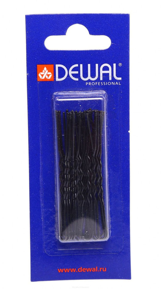 Dewal Шпильки для волос волна SLT60V-1/24, 60 мм, черный, 24 шт.  фото 2