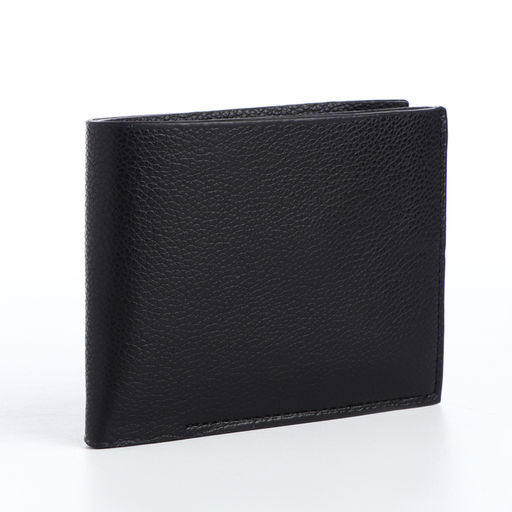 Портмоне мужское без застёжки, отдел для карт, монет, чёрное