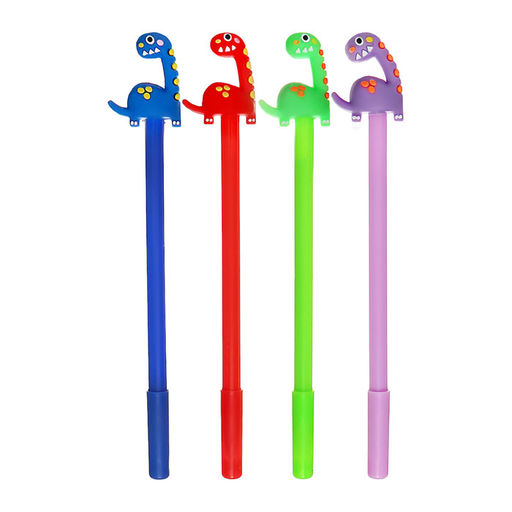 Цена за 12 шт. Ручка - прикол гелевая Динозаврик МИКС