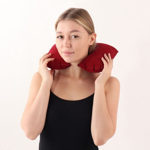 Подушка надувная для шеи, дорожная, 42×27 см, МИКС