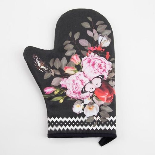 Варежка-прихватка Flowers 20х28см,саржа, 100% хлопок, ватин 250г/м2 - Этель фото 2