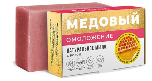 Медовое мыло Омоложение с розой - Крымский лекарь фото 2