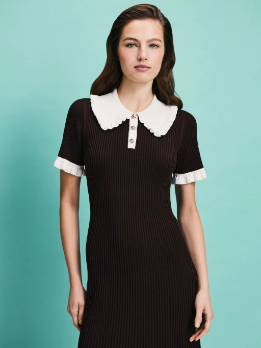 Вязаное платье миди с вискозой в составе / Zarina фото 2