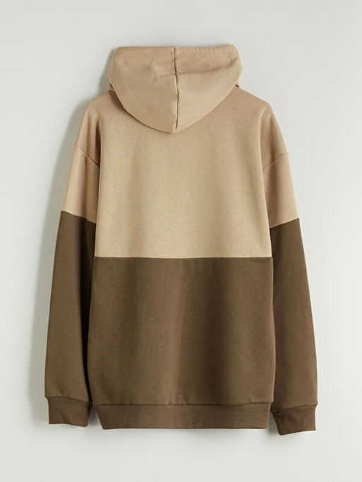 Bisiklet Yaka Uzun Kollu Renk Bloklu Erkek Sweatshirt