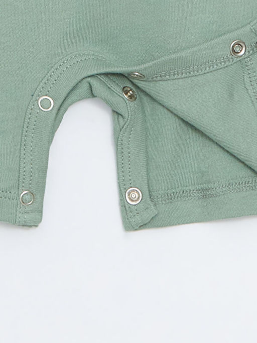 Bisiklet Yaka Bask?l? Erkek Bebek Tulum