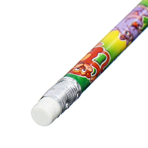 Цена за 12 шт. Карандаш чернографитный Calligrata «Зоопарк», НВ, с ластиком, корпус круглый