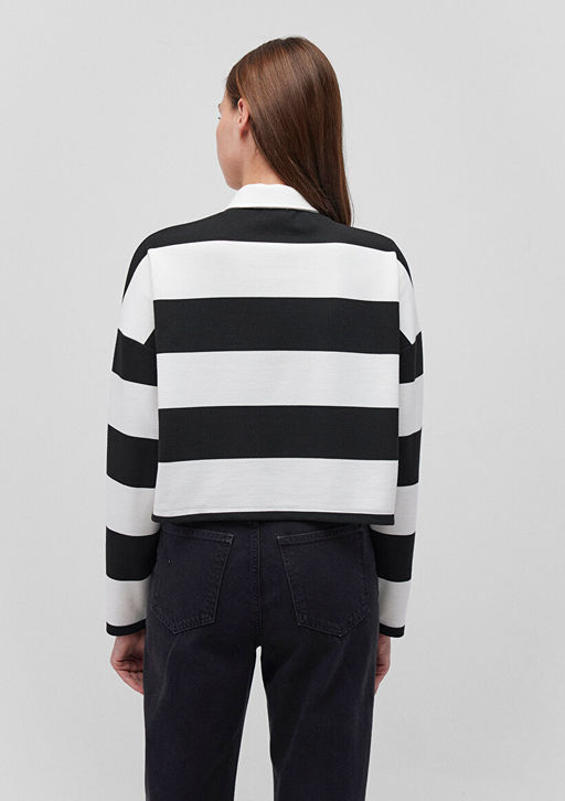 Cizgili Polo Tisort - Mavi фото 4