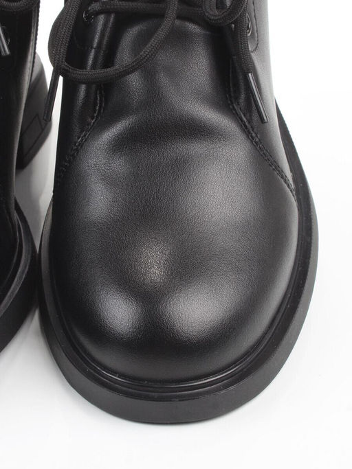 01-M43-18 BLACK Ботинки демисезонные женские (натуральная кожа)