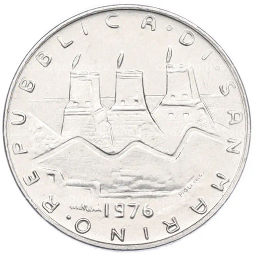 Монета 10 лир 1976 года Сан-Марино