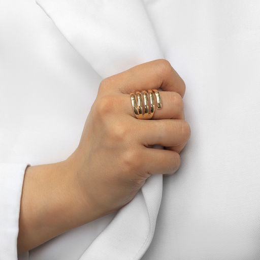 Кольцо металл Тренд пять линий, цвет золото, размер 16 - Qf фото 4