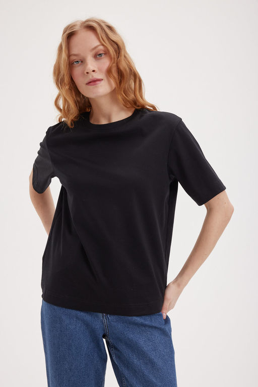Футболка из мерсеризированного хлопка "Уголь" женская