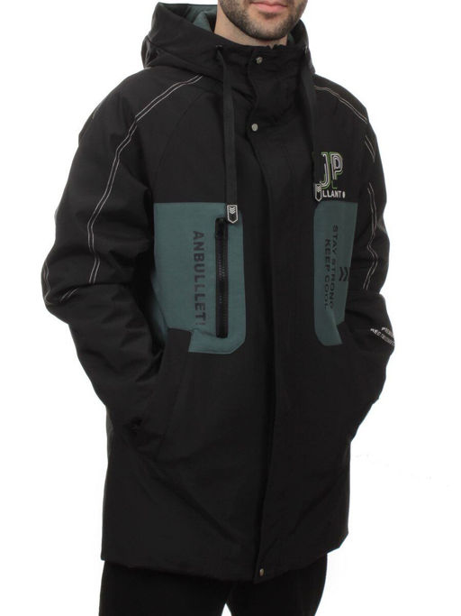 2171 BLACK GREEN Куртка мужская зимняя облегченная (130 гр. холлофайбер)