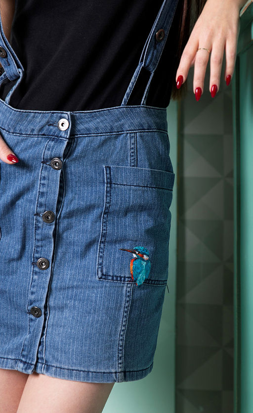 Набор для вышивания PANNA Живая картина JK-2197 Голубой зимородок 5.5 х 6.5 см