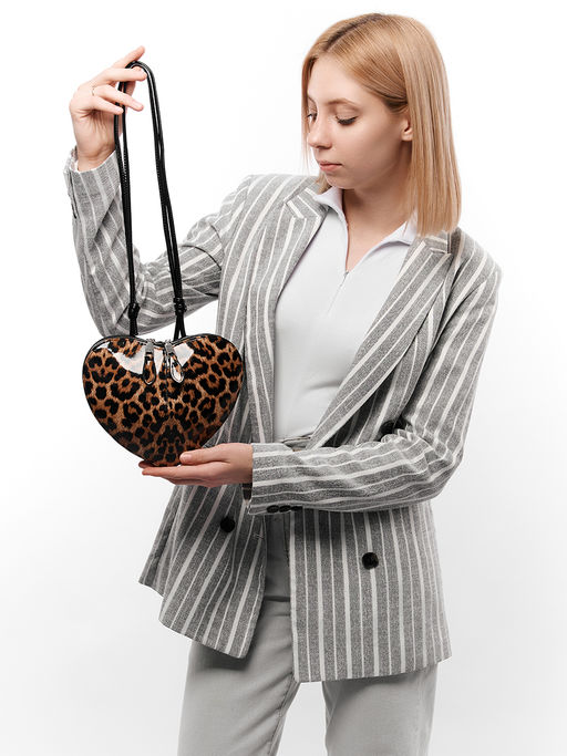 LACCOMA сумка НИ836-лепард черный натуральная кожа хлопок