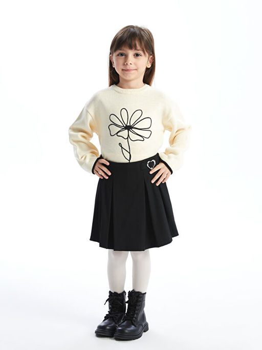 Bisiklet Yaka Nak??l? K?z ?ocuk Triko Kazak - Waikiki фото 4