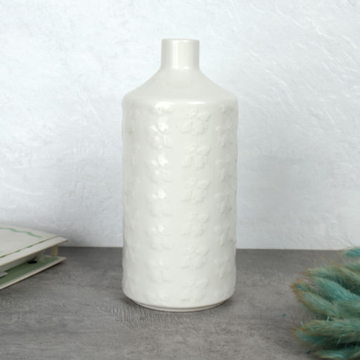 Ваза 20 см Бабочки белая / YBN-68 /уп 12/733285