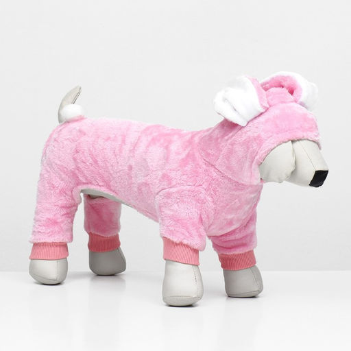 Комбинезон Зайка с капюшоном, размер S (ДС 25 см, ОГ 35 см, ОШ 25 см), розовый - Simaland фото 3