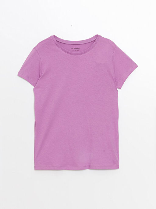 Bisiklet Yaka Basic K?sa Kollu K?z ?ocuk Ti??rt