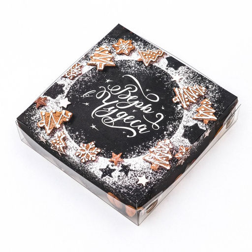 Цена за 10 шт. Коробка для печенья, «Новогодние чудеса», 12×12×3 см