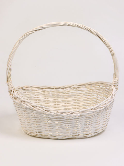 Корзина плетёная для хранения, ива, овальная, белая, набор 4 шт.