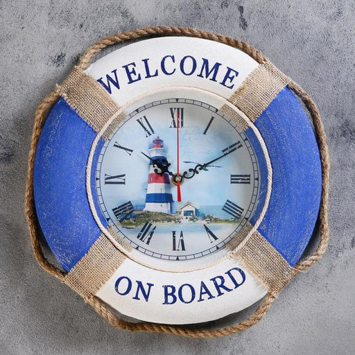 Часы настенные интерьерные «Буртик», морские, дискретный ход, d=30 см, 30×30 см, от батарейки 1×АА