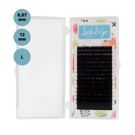 Lash&Go Ресницы на ленте 16 линий 12 мм, L, 0,07 мм, черный  фото 4