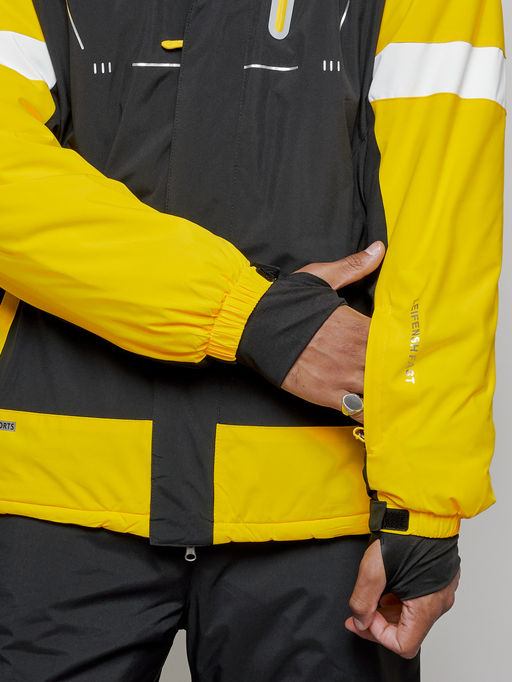 Горнолыжный костюм мужской зимний желтого цвета 6313J - Leifensh фото 11