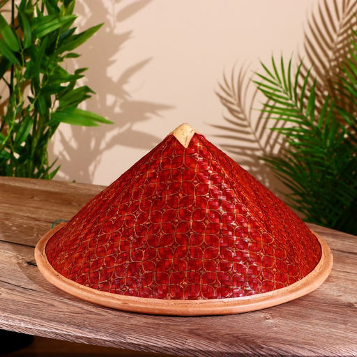 Бамбуковая шляпа 38 см бордовая - Simaland фото 3