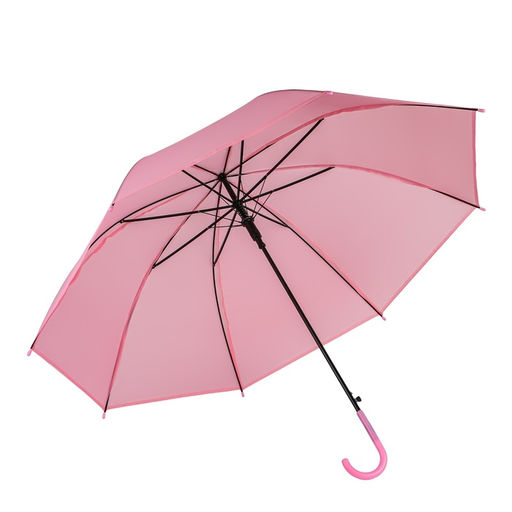 Зонт - трость полуавтоматический «Однотонный», 8 спиц, R=47/55 см, d=94 см, розовый